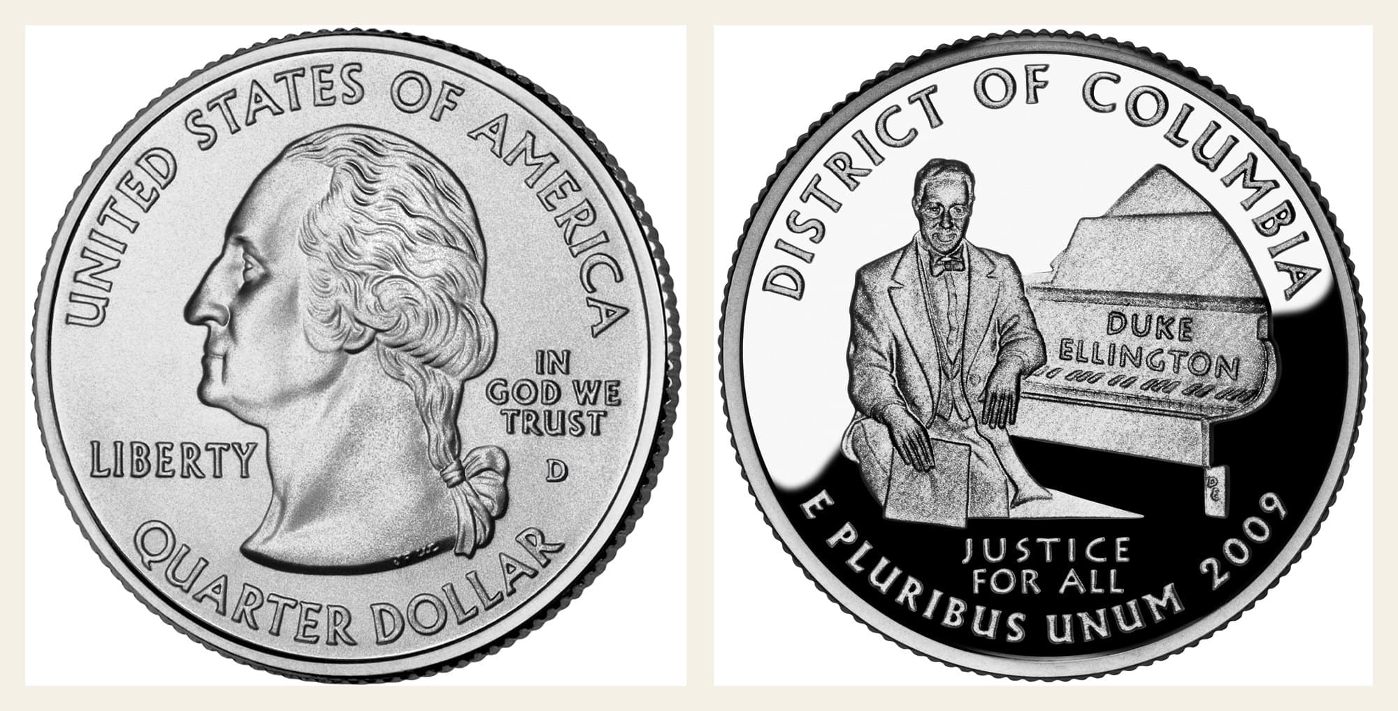 2009-D District of Columbia and U.S. Territories quarter obverse and District of Columbia reverse.