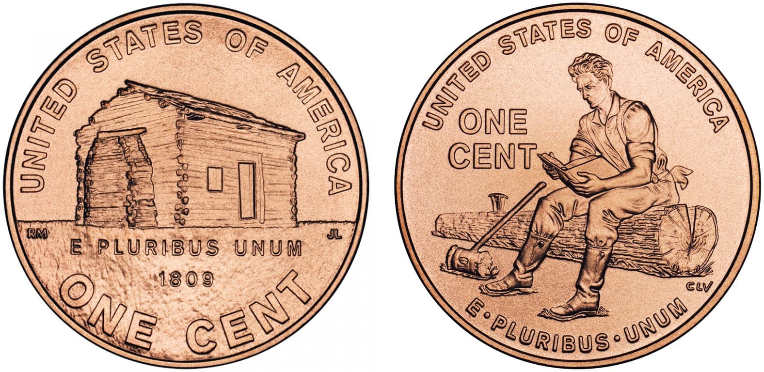 2009 Lincoln Bicentennial cent, Birth and Early Childhood reverse and Formative Years reverse.